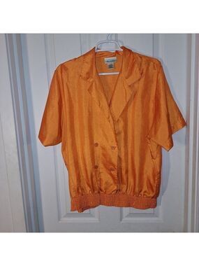 Neil Martin Orange Blouse Size 16 Vintage